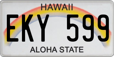 HI license plate EKY599