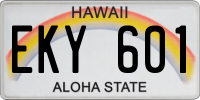HI license plate EKY601