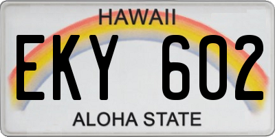 HI license plate EKY602