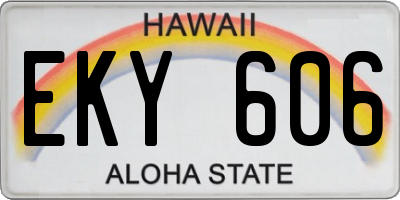 HI license plate EKY606