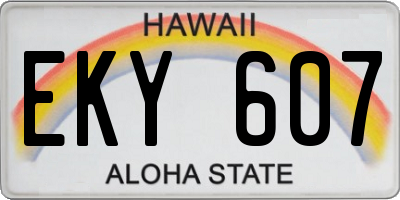 HI license plate EKY607