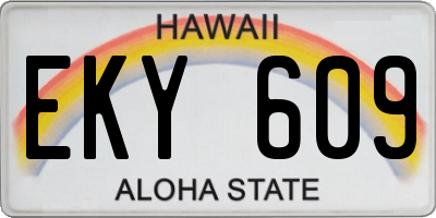 HI license plate EKY609