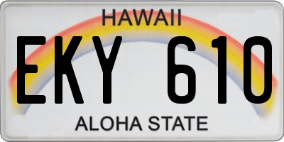 HI license plate EKY610
