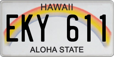 HI license plate EKY611