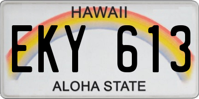 HI license plate EKY613