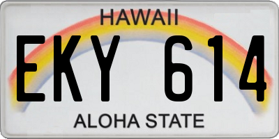 HI license plate EKY614
