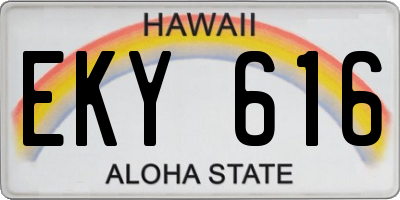 HI license plate EKY616