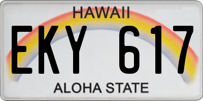 HI license plate EKY617