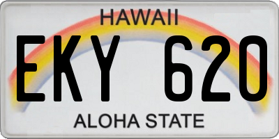 HI license plate EKY620