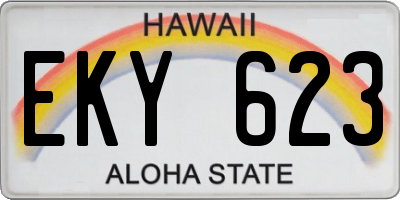 HI license plate EKY623