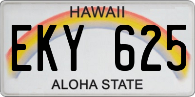 HI license plate EKY625