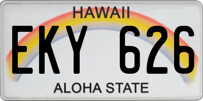 HI license plate EKY626