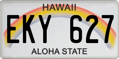 HI license plate EKY627