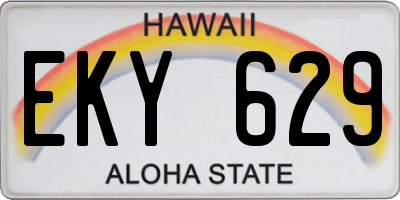 HI license plate EKY629