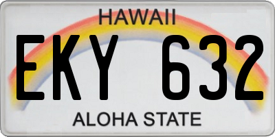 HI license plate EKY632