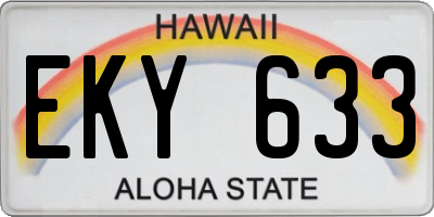 HI license plate EKY633
