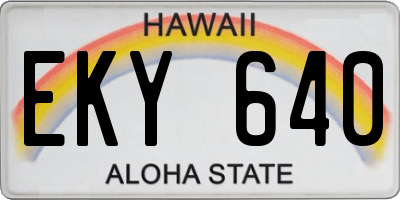 HI license plate EKY640