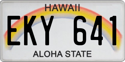 HI license plate EKY641