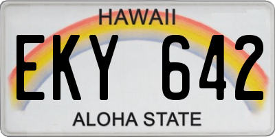 HI license plate EKY642