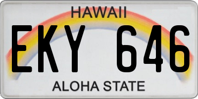 HI license plate EKY646