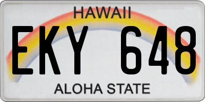 HI license plate EKY648