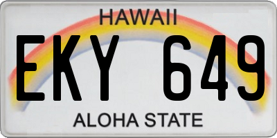 HI license plate EKY649