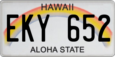 HI license plate EKY652