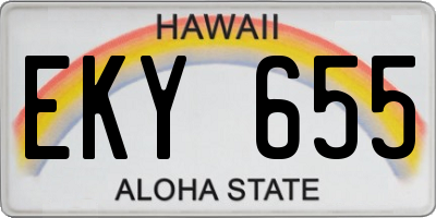 HI license plate EKY655