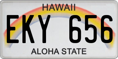 HI license plate EKY656