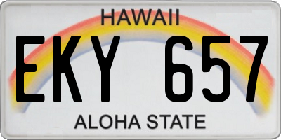 HI license plate EKY657