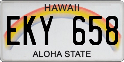 HI license plate EKY658