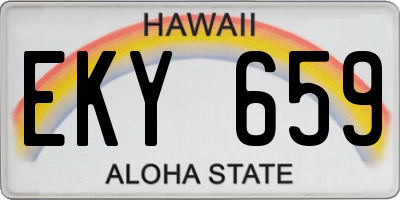 HI license plate EKY659