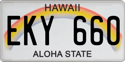 HI license plate EKY660