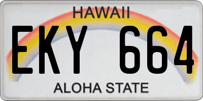 HI license plate EKY664