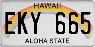 HI license plate EKY665