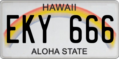 HI license plate EKY666