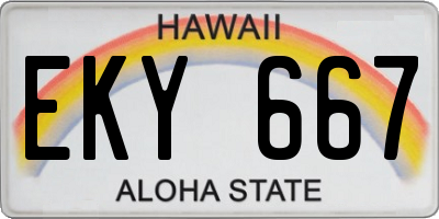 HI license plate EKY667