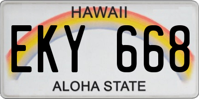 HI license plate EKY668