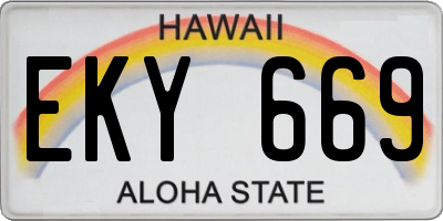 HI license plate EKY669