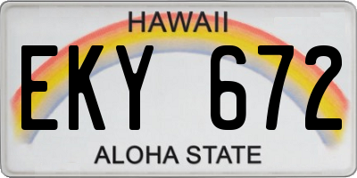HI license plate EKY672