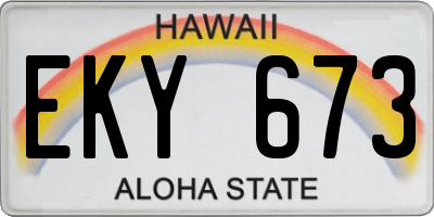 HI license plate EKY673