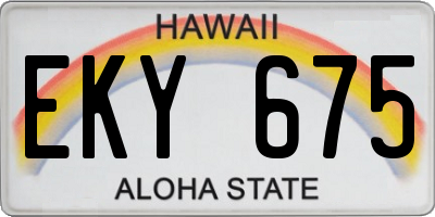 HI license plate EKY675