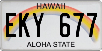 HI license plate EKY677