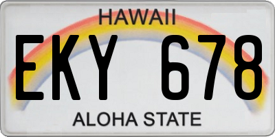 HI license plate EKY678