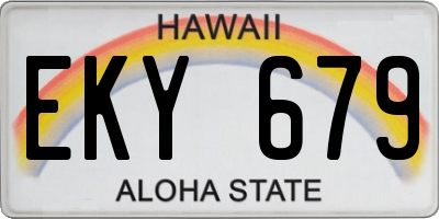 HI license plate EKY679