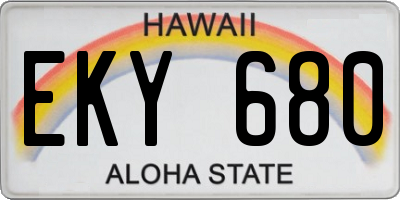 HI license plate EKY680