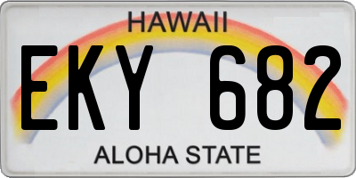 HI license plate EKY682