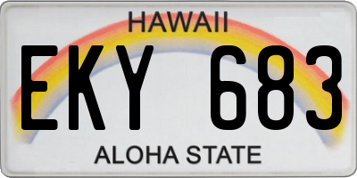 HI license plate EKY683