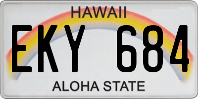HI license plate EKY684