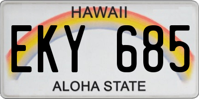 HI license plate EKY685